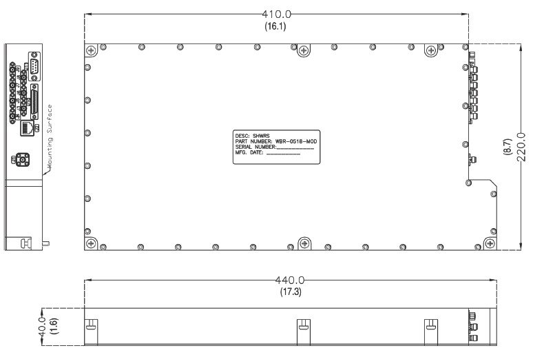 Dimensions and Outline of Receiver Wide Band