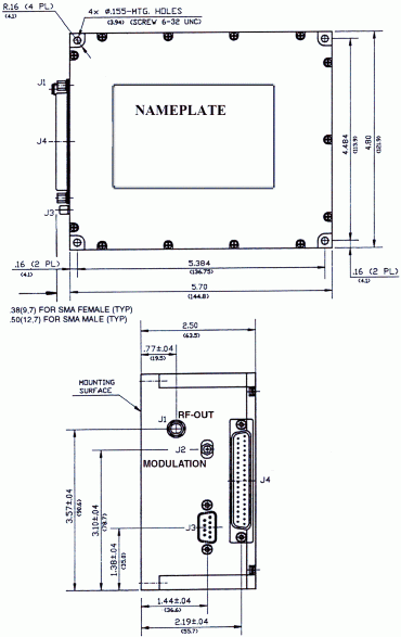 Multi-band DTO dimensions and weights for Model D6052