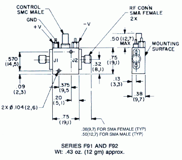 Dimensions and Weights Series 91 and 92 Switches