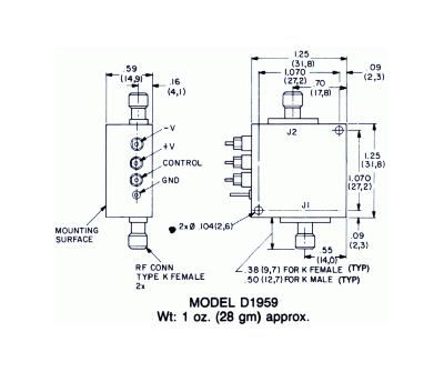 Model 1959 Dimensions and weight