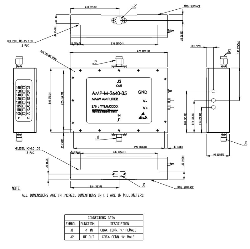 Model AMP-M-2640-35 Millimeter Wave Amplifier