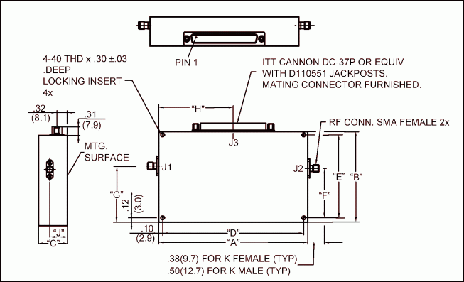 Series 71 IQ vector modulator dimensions and weight