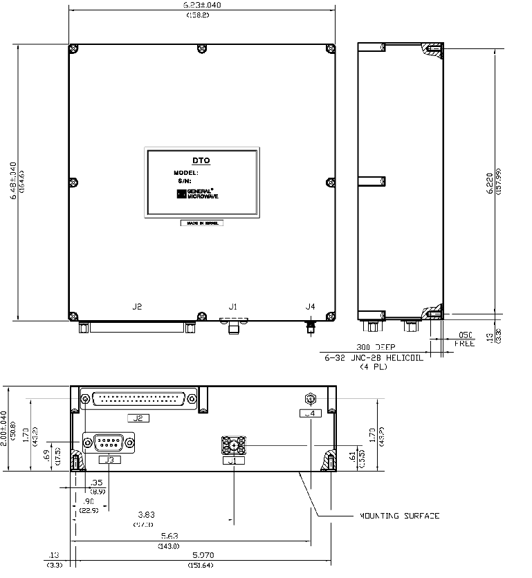 Dimensions and weights for DTO Models D6206, D6218, D6618