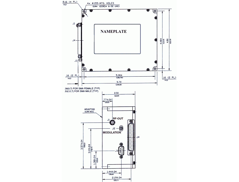 Multi-band DTO dimensions and weights for Model D6052