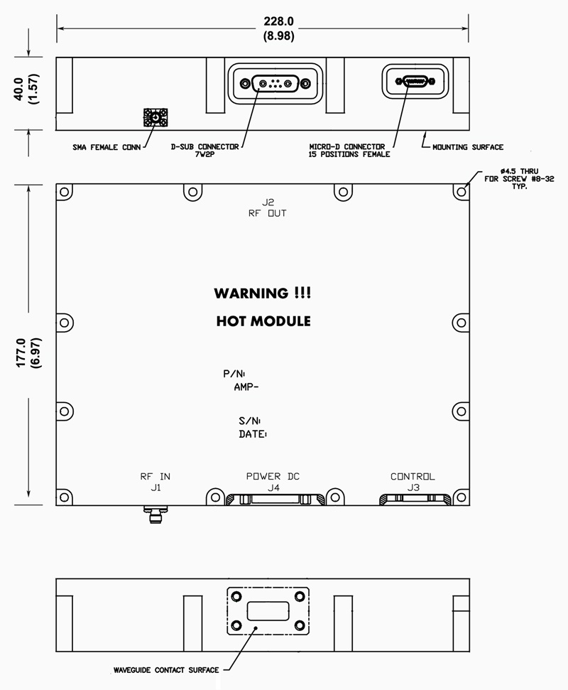 SSPA Model SGN-X3-400 Dimensions and Weights