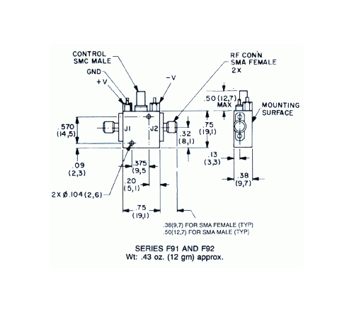 Dimensions and Weights Series 91 and 92 Switches