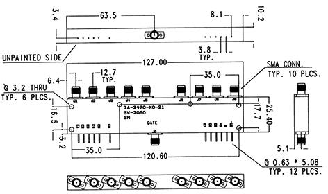 Dimensions and Weight, Low Profile SP9T Switch
